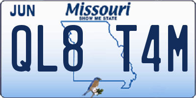 MO license plate QL8T4M