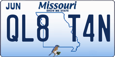 MO license plate QL8T4N