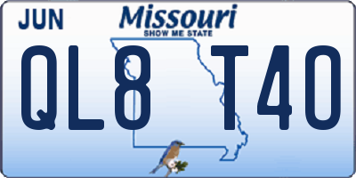 MO license plate QL8T4O