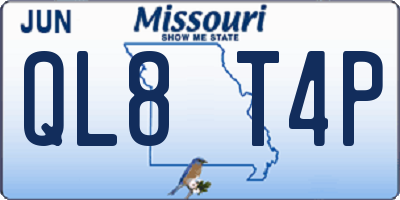 MO license plate QL8T4P