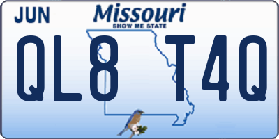 MO license plate QL8T4Q