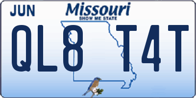 MO license plate QL8T4T