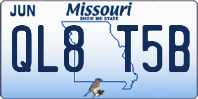 MO license plate QL8T5B