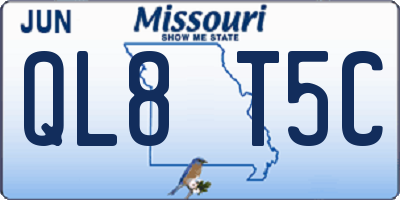 MO license plate QL8T5C