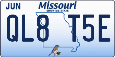 MO license plate QL8T5E