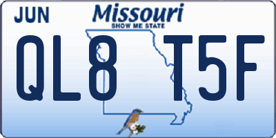 MO license plate QL8T5F