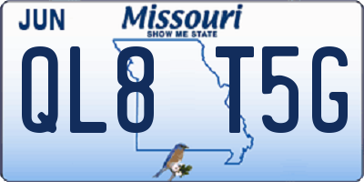 MO license plate QL8T5G