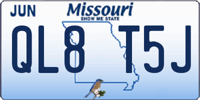 MO license plate QL8T5J