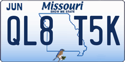 MO license plate QL8T5K