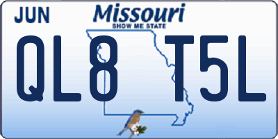 MO license plate QL8T5L
