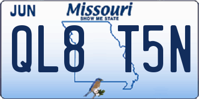 MO license plate QL8T5N