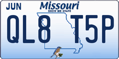 MO license plate QL8T5P