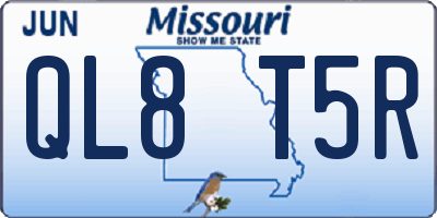 MO license plate QL8T5R