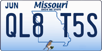 MO license plate QL8T5S