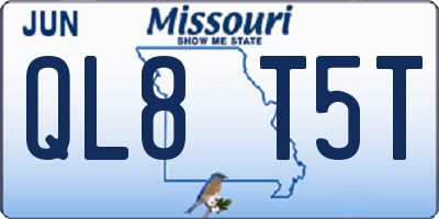 MO license plate QL8T5T