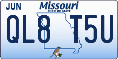 MO license plate QL8T5U
