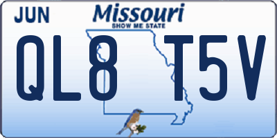 MO license plate QL8T5V