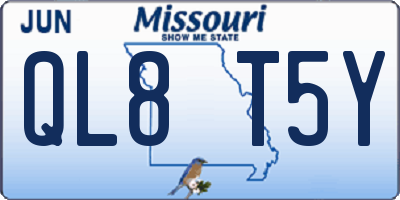 MO license plate QL8T5Y