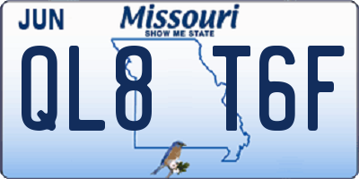 MO license plate QL8T6F