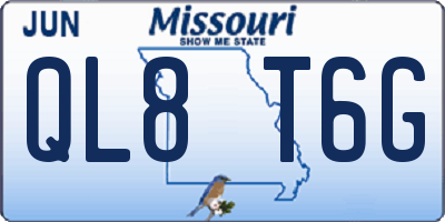 MO license plate QL8T6G