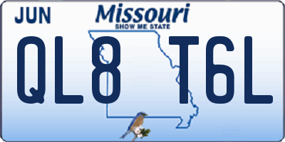 MO license plate QL8T6L