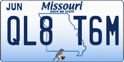 MO license plate QL8T6M