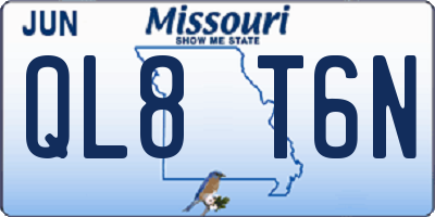 MO license plate QL8T6N