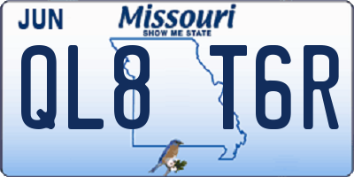 MO license plate QL8T6R