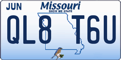 MO license plate QL8T6U
