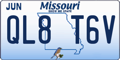 MO license plate QL8T6V