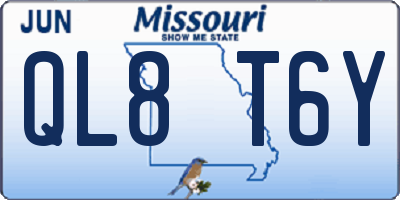 MO license plate QL8T6Y