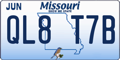 MO license plate QL8T7B