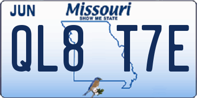 MO license plate QL8T7E