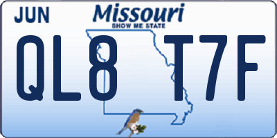 MO license plate QL8T7F