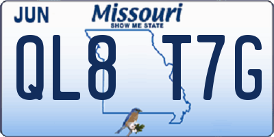 MO license plate QL8T7G