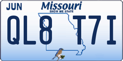 MO license plate QL8T7I