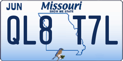 MO license plate QL8T7L