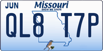 MO license plate QL8T7P
