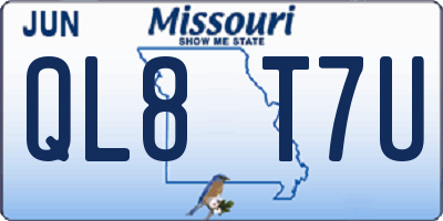 MO license plate QL8T7U
