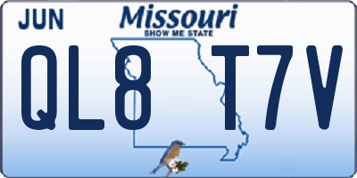MO license plate QL8T7V