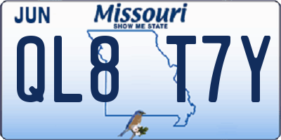 MO license plate QL8T7Y