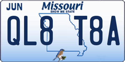 MO license plate QL8T8A