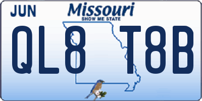MO license plate QL8T8B