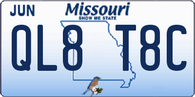 MO license plate QL8T8C