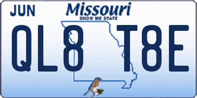 MO license plate QL8T8E