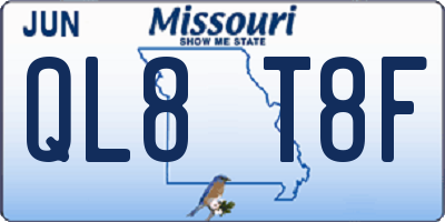MO license plate QL8T8F