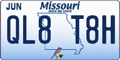 MO license plate QL8T8H