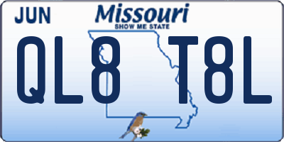 MO license plate QL8T8L
