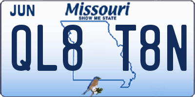 MO license plate QL8T8N