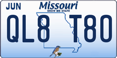 MO license plate QL8T8O
